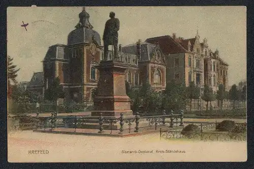 AK Krefeld, Bismarck-Denkmal Kreis-Ständehaus