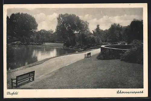 AK Krefeld, Partie aus dem Schönwasserpark