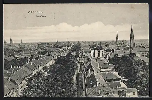 AK Crefeld, Panorama der Stadt