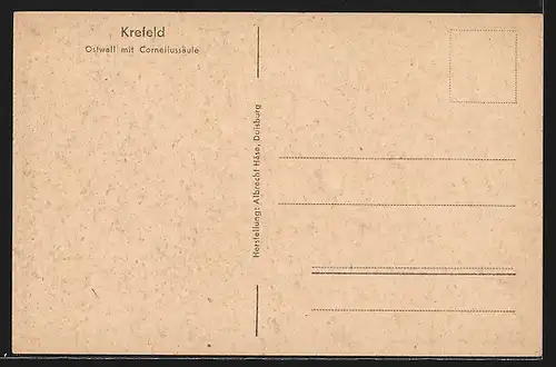 AK Crefeld, Ostwall mit Corneliussäule