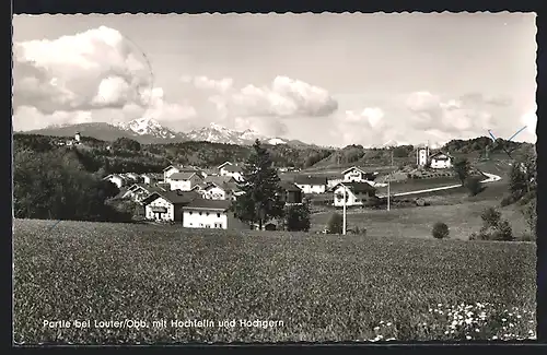 AK Lauter /Obb., Ortsansicht mit Hochfelln und Hochgern