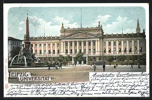 AK Leipzig, Blick vom Vorplatz auf Universität