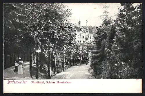 AK Badenweiler, Waldhotel, Schloss Hausbaden