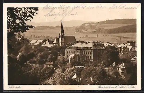 AK Wunsiedel, Realschule und katholische Kirche aus der Vogelschau