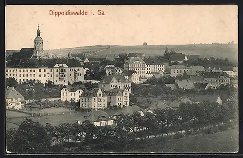 AK Dippoldiswalde i. Sa., Ortsansicht aus der Vogelschau