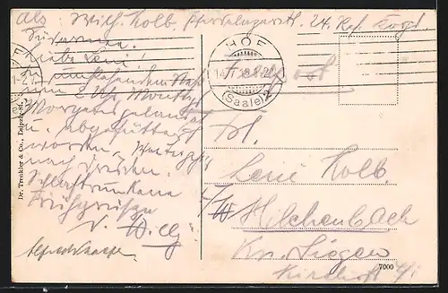 AK Hof i. B., Partie an der Saale