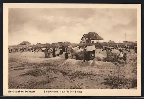 AK Duhnen, Strandleben, Haus in der Sonne