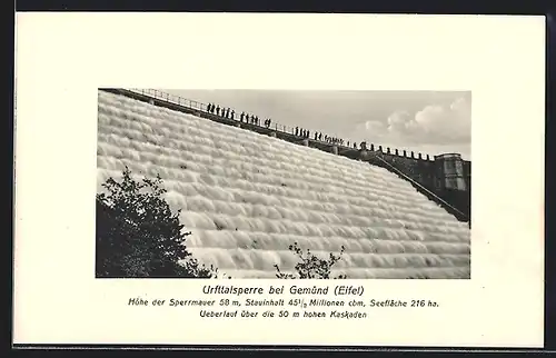 AK Gemünd / Eifel, Urfttalsperre, Sperrmauer