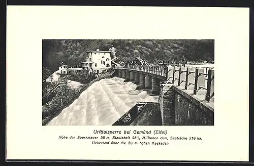 AK Gemünd / Eifel, Urfttalsperre, Sperrmauer