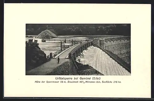 AK Gemünd / Eifel, Urfttalsperre, Sperrmauer