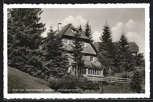 AK Schonach, Gasthaus Schwedenschanze auf dem Rohrhardsberg