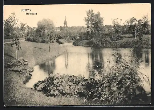 AK Lübeck, Flusspartie im Stadtpark