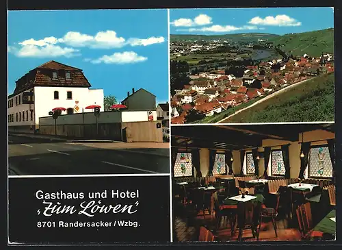 AK Randersacker /Wzbg., Gasthaus und Hotel Zum Löwen, Inh. Günter Bardorf, Ortsansicht