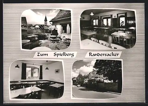 AK Randersacker /Würzburg, Gaststätte Zum Spielberg, Bes. H. Lurz, Innen- und Aussenansicht