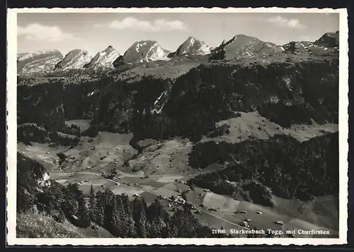 AK Starkenbach, Ortsansicht mit Churfirsten