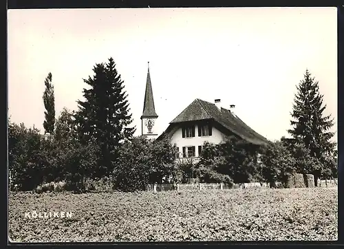 AK Kölliken, Ortsansicht mit Kirche