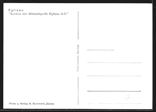 AK Eglisau, Kantine der Mineralquelle Eglisau AG