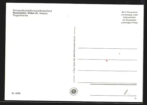 AK Mutschellen bei Widen, Ortsansicht bei Tag, Fliegeraufnahme