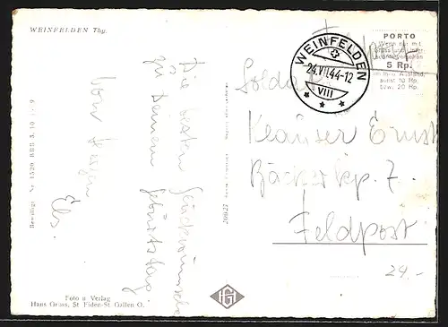 AK Weinfelden, Ortsansicht mit Kirche