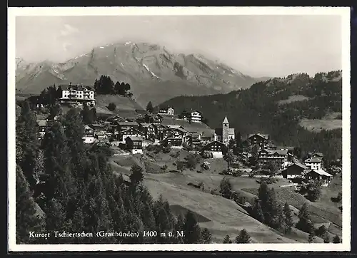 AK Tschiertschen, Blick auf den Kurort in Graubünden