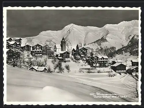 AK Tschiertschen, Ortsansicht im Winter