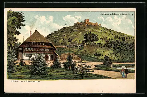 Lithographie Karlsruhe, Schwarzwaldhaus & Lauterberg