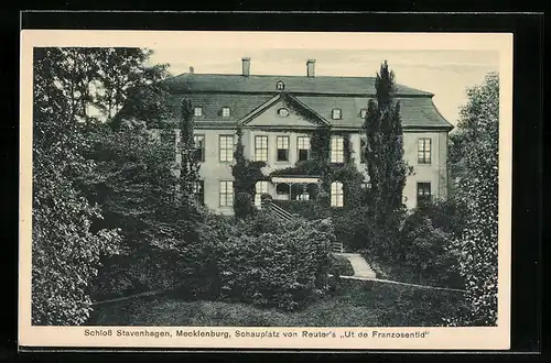 AK Stavenhagen i. Mecklenburg, Schlossblick mit Anlagen