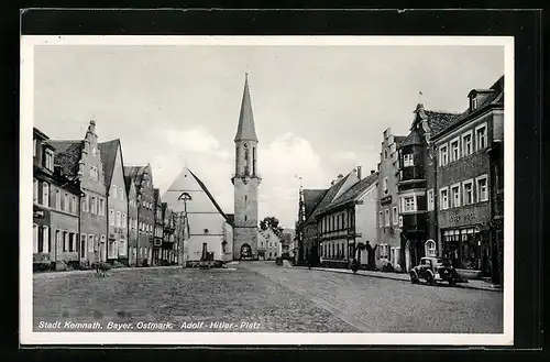 AK Kemnath /Bayer. Ostmark, Platz mit Kirche