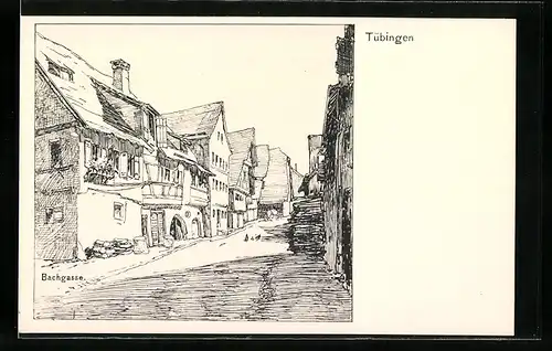 Künstler-AK Tübingen, In der Bachgasse