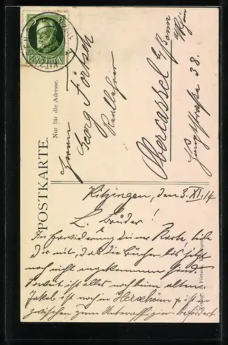 AK Kitzingen a. M., Neue Post m. Bahnhof, Schloss Friedenstein