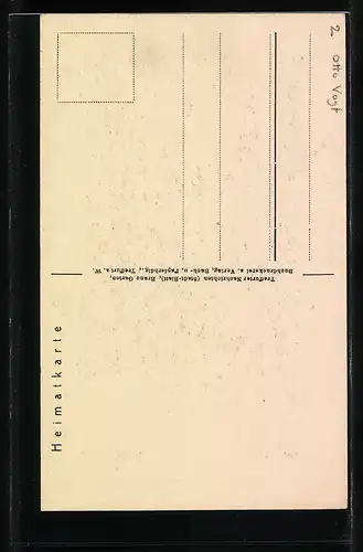 Lithographie Treffurt, Partie an der Kirchstrasse