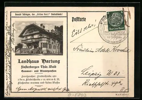 AK Finsterbergen /Thür., Am Landhaus Hotel-Pension Dartung