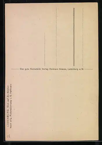 Künstler-AK Ladenburg / Neckar, Blick auf die Kirchen, nach orig. Federzeichnung v. O. Hoffmann