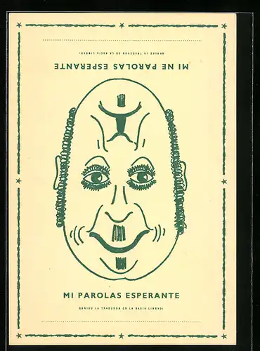 AK Mi parolas Esperante - Mi ne parolas Esperante, optische Täuschung