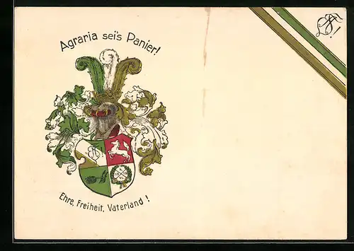 AK Studentenwappen von Agraria, Ehre, Freiheit, Vaterland