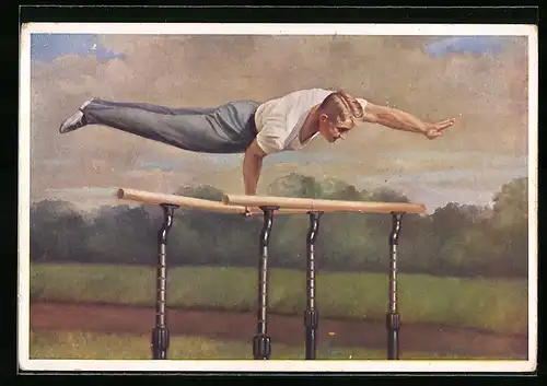 AK Turner Rudolf Kobs turnt am Barren