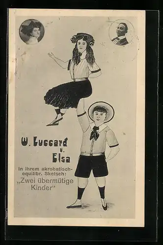 AK W. Luccard u. Elsa im akrobatischen Sketch Zwei übermütige Kinder