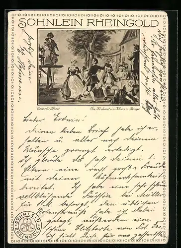 Künstler-AK Söhnlein Rheingold Reklame, Hochzeit von Klorus u. Roosje