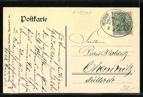 AK Eppendorf, Ortspartie mit Blick zur Kirche