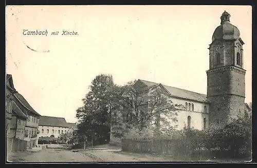 AK Tambach, Strassenpartie an der Kirche