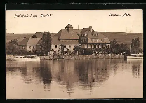 AK Paulsdorf, Gasthaus Seeblick an der Talsperre Malter