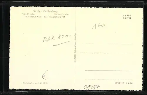 AK Klingenberg, Gasthof Grillenburg