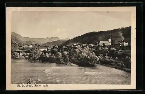 AK St. Michael, Totalansicht vom Fluss gesehen
