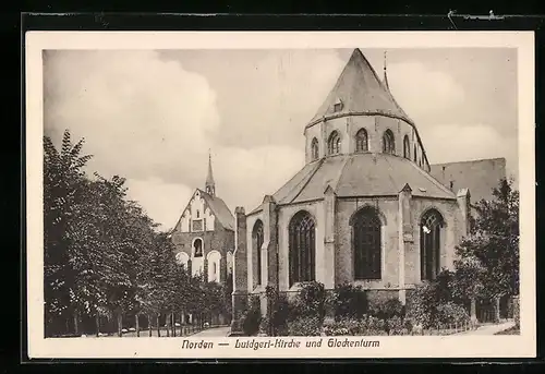 AK Norden, Luidgeri-Kirche und Glockenturm