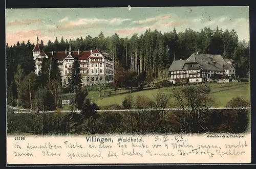 AK Villingen, Waldhotel, Aussenansicht