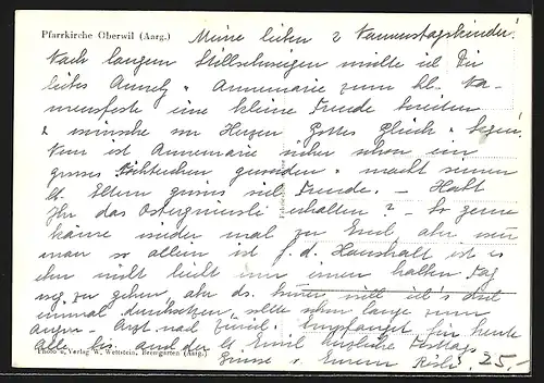 AK Oberwil, Blick in die Pfarrkirche