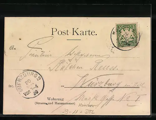 Papierkunst-AK München, Blick auf das Hofbräuhaus