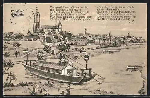 Künstler-AK Ulm, D`Ulmer Schachtla