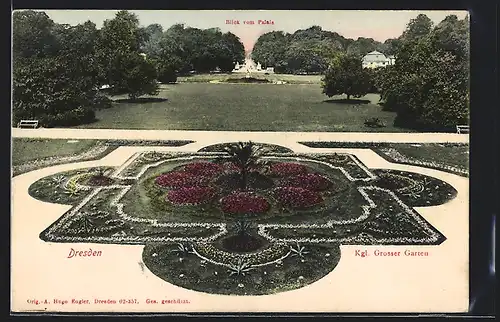 AK Dresden, Grosser Garten, Blick vom Palais