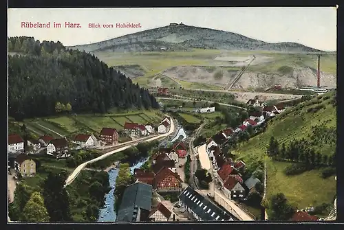 AK Rübeland i. Harz, Blick vom Hohekleef auf den Ort